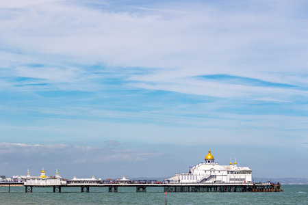 Pier and church in Pattaya, Chonburi, Thailandの写真素材