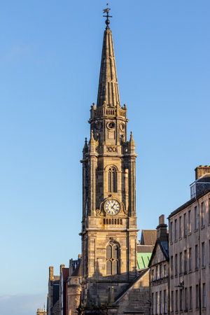 Tower of the St. Patrick's Church in Edinburgh, Scotlandの写真素材