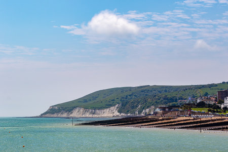 View of the beach and cliffs on the Jurassic Coast in Dorset