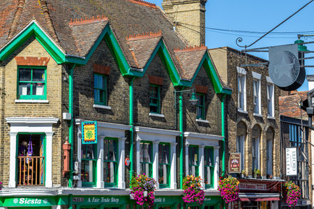 Facade of a typical English pub.