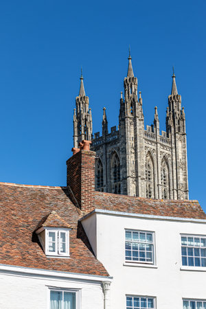 Tower of St. Alban's Cathedral in Bristol, UK.の写真素材