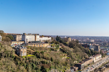 View of the city of Edinburgh from Calton Hill, Scotland.の写真素材