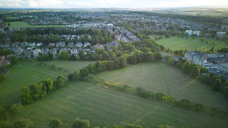 Aerial view of the city of Stratford upon Avon, UKの写真素材