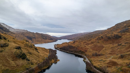 Panoramic view of Loch Lomond, Scotland, UKの写真素材