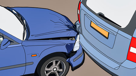 illustration of a car being hit from behindの写真素材