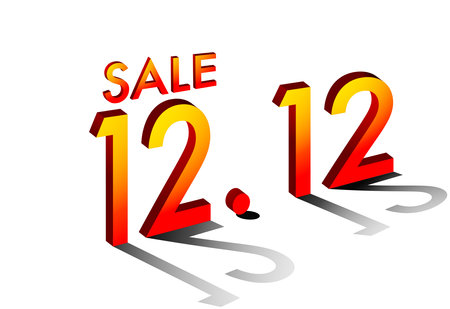 illustration sale 12.12 with white backgroundの写真素材