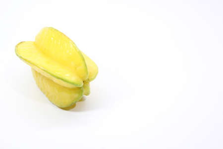 eating ripe starfruit is good for health. selective focus.の写真素材