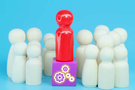 leadership leads employees with systems and ideas. business concept