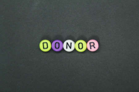 colored round cubes with the word donorの写真素材
