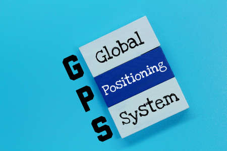 colored blocks with the letters GPS and the words Global Positioning System