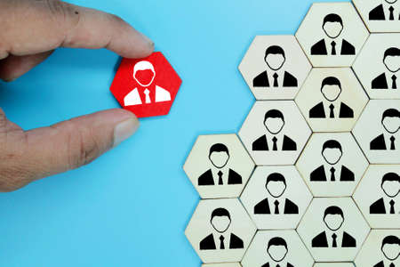 new red hexagons or taken with other hexagons have been old and permanent. business conceptの写真素材