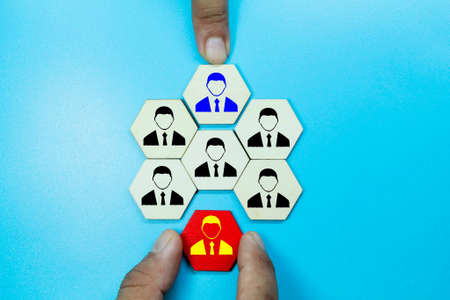 the concept of employee is exchanged with new employee. business conceptの写真素材