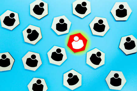 hexagon with the concept of community management, social groups or finding employeesの写真素材