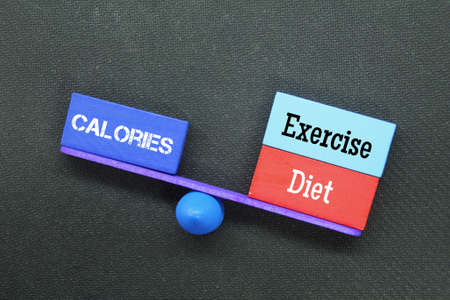 Balance between calories with exercise and diet. Health careの写真素材