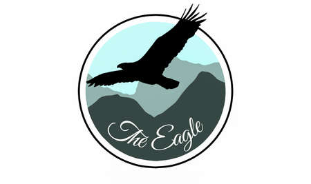 illustration of an eagle flying in a circle. eagle logoの写真素材