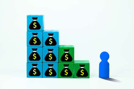 ladder with the concept of money or the concept of money growth. make money.