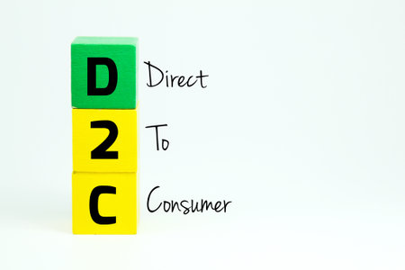 colored cubes with the letters D2C or DIRECT TO CONSUMERの写真素材