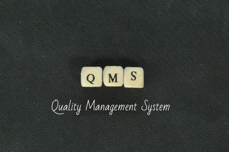 small wooden cubes with the letters QMS or Quality management system