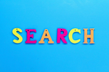 colored alphabet letters with the word Searchの写真素材