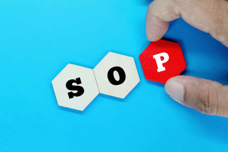 hexagon with the letters SOP or Standard Operating Procedureの写真素材