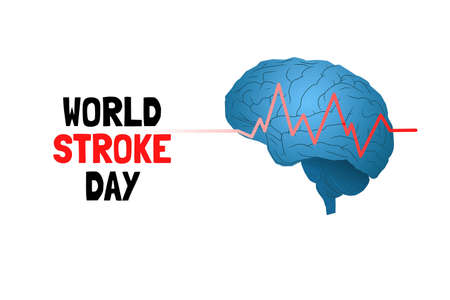 Illustration of the brain and the word stroke day