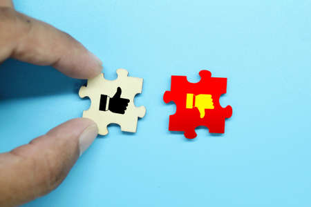 hexagon with the finger symbol good and not good or good and not good