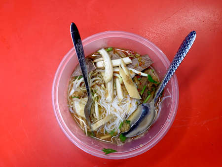 vermicelli soup is a popular food in Malaysia and the dish is eaten while hot