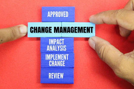 colored board with the words CHANGE MANAGEMENTの写真素材