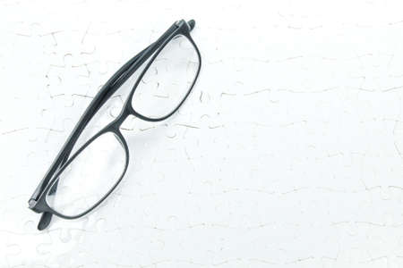 Eyeglasses isolated in white background with copy space. Conceptual imageの写真素材