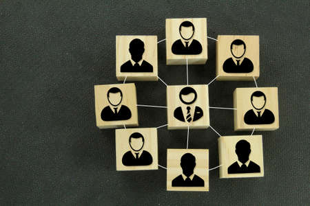 The concept of leaders and employees in a network of relationshipsの写真素材