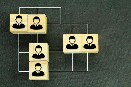 wooden cubes with network marketing systems, social networks or Relationshipsの写真素材