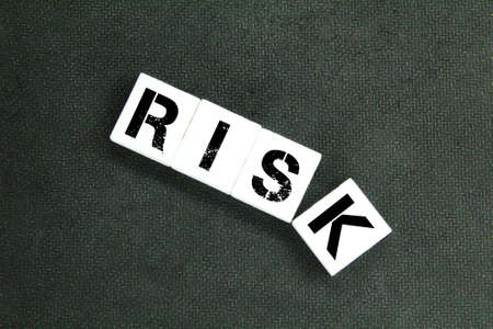 white squares with the word Risk. concept of riskの写真素材