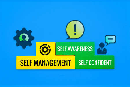 Puzzles with the words Self -management, self -confidence, self -awareness