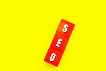 red squares with the letters SEO or the word search engine optimization