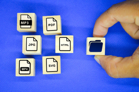 file icons are arranged into folders. Concept document management system or DMS.の写真素材