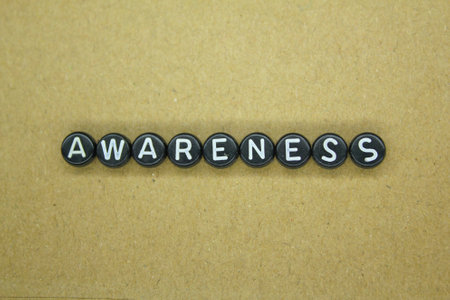 small black circle with the word awareness. the concept of awarenessの写真素材
