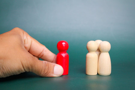 hands put the leader in the group. Organizational Leadership Selection Concept, Excellent Management...