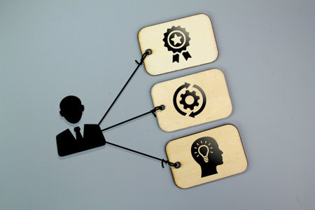 a leader has ideas, quality and management. the concept of a great leader. leadership concept.