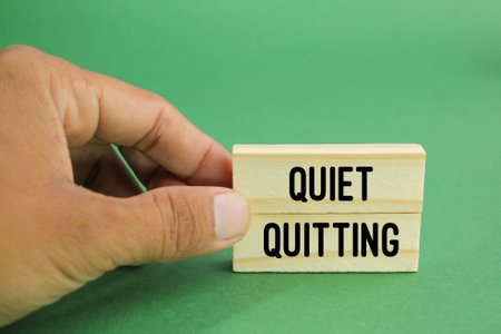 stick with the word quiet quitting. when employees not engaged or taking job seriously. Quiet Quitting Conceptの写真素材