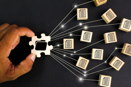 file icons are arranged into folders. Concept document management system or DMS.の写真素材