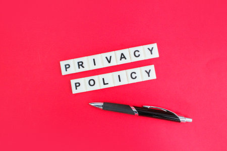 pen with alphabet words privacy policy. personal security concepts or legal statements or documentsの写真素材