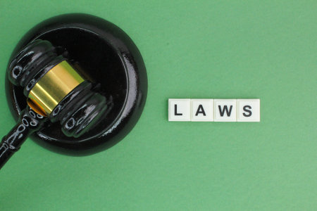 the judge's hammer with the word of law. legal or judicial concepts. the concept of a lawyerの写真素材