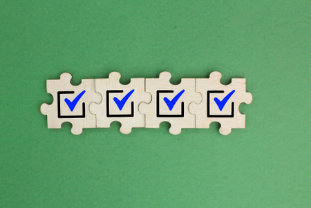 puzzle with the correct sign the concept of the sign is correct Education. the concept of finding...