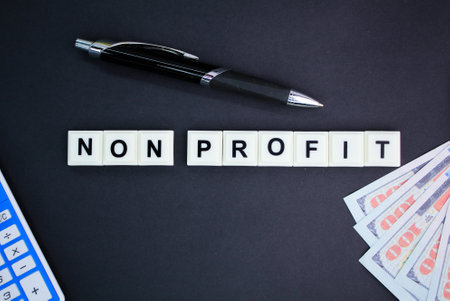 letters of the alphabet with the word nonprofit. non profit conceptの写真素材