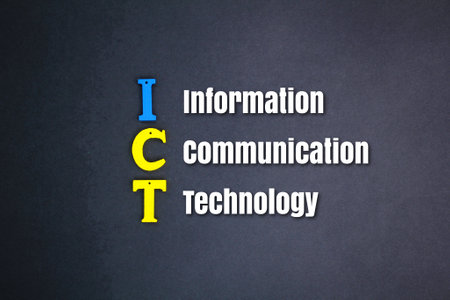 ICT alphabet or the word Information and communication technologyの写真素材