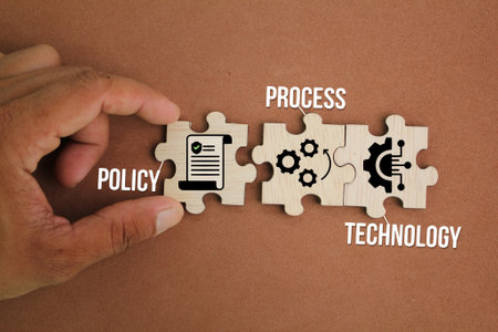 wooden puzzle with policy process technology icon. The Three Laws of Biometrics