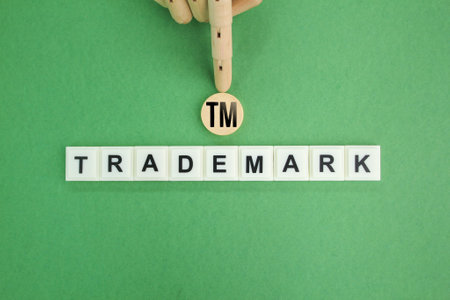 letters of the alphabet with words and symbols trademark or TM. concept of ownershipの写真素材