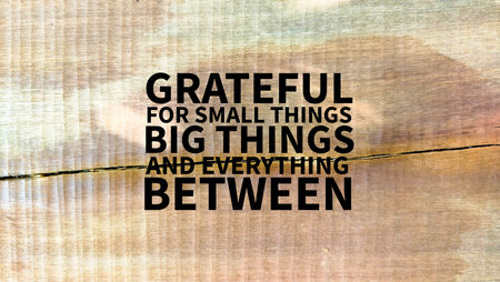 motivational quote and inspiration grateful for small things, big things, and everything in between.