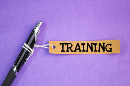 tag pen and paper with the word training. the concept of training or being trained