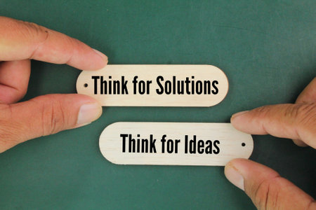stick with the choice words think for solutions or think for ideas. the concept of thinkingの写真素材